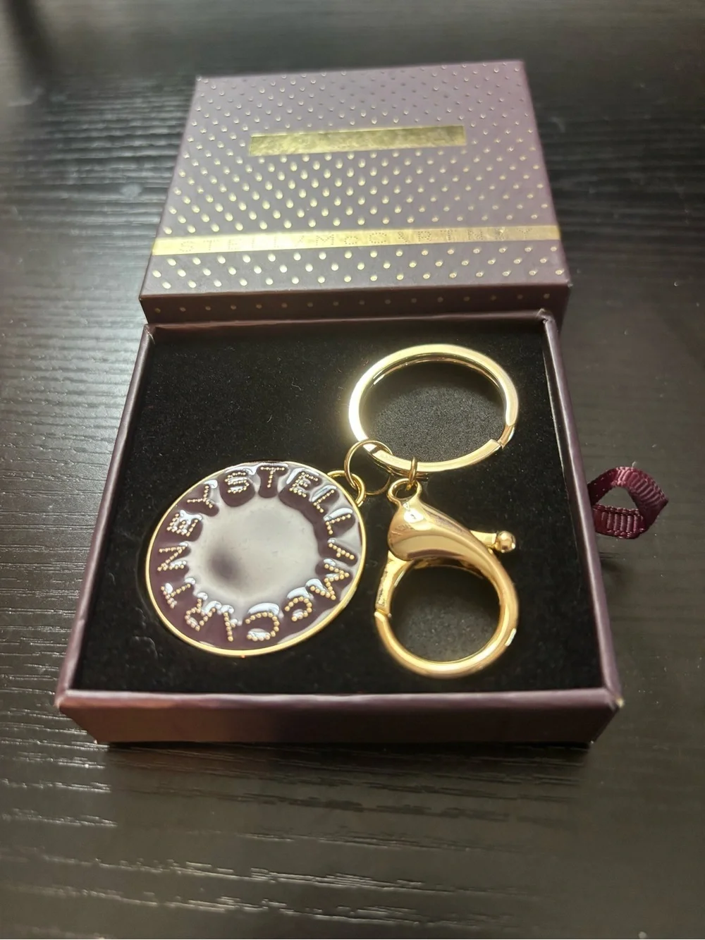 Authentic Stella McCartney Plum Logo Medallion Bag Charm / Keychain – NIB